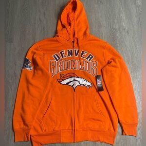 Denver Broncos Hooded Sweatshirt Men’s Size Large Orange NWT